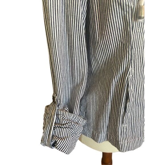 L.A.L Live A Little Long Sleeve Striped Cotton Full Zip Jacket Size Medium - Picture 9 of 9